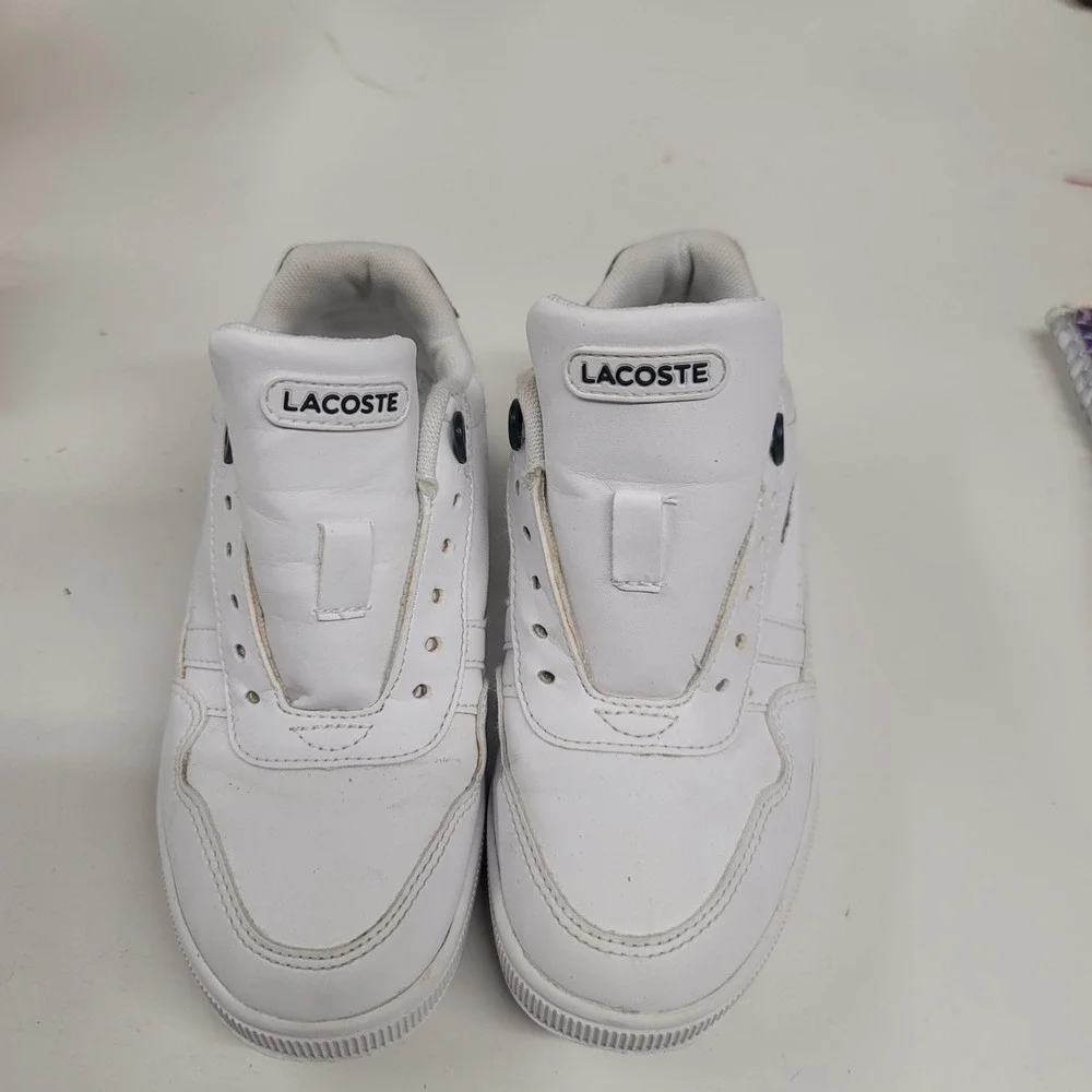 Lacoste Kids White Leather‎ Low Top Sneakers Shoes Size 13